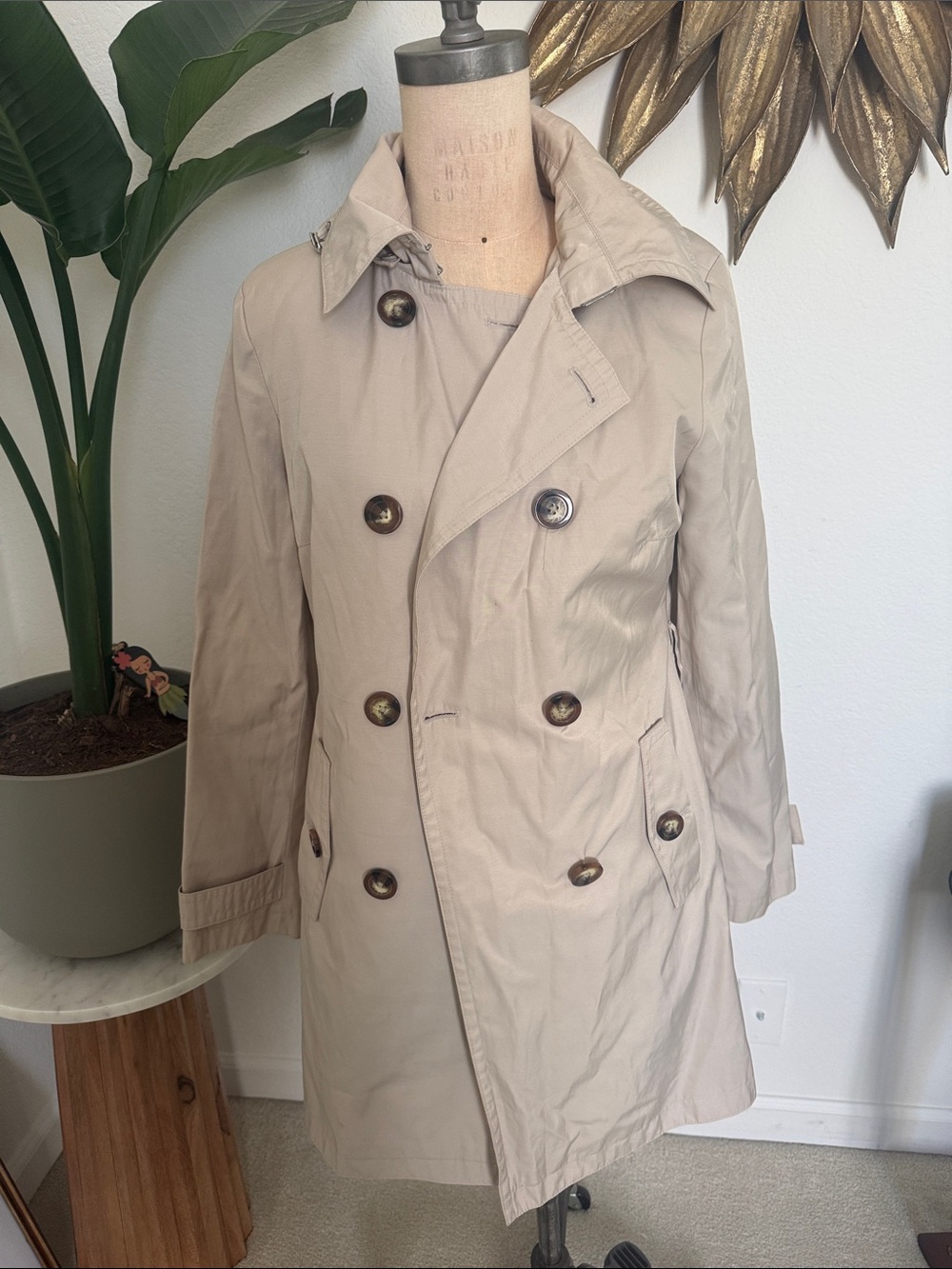 Michael Kors Classic Women's Beige Trench Coat - Double-Breasted Jacket
